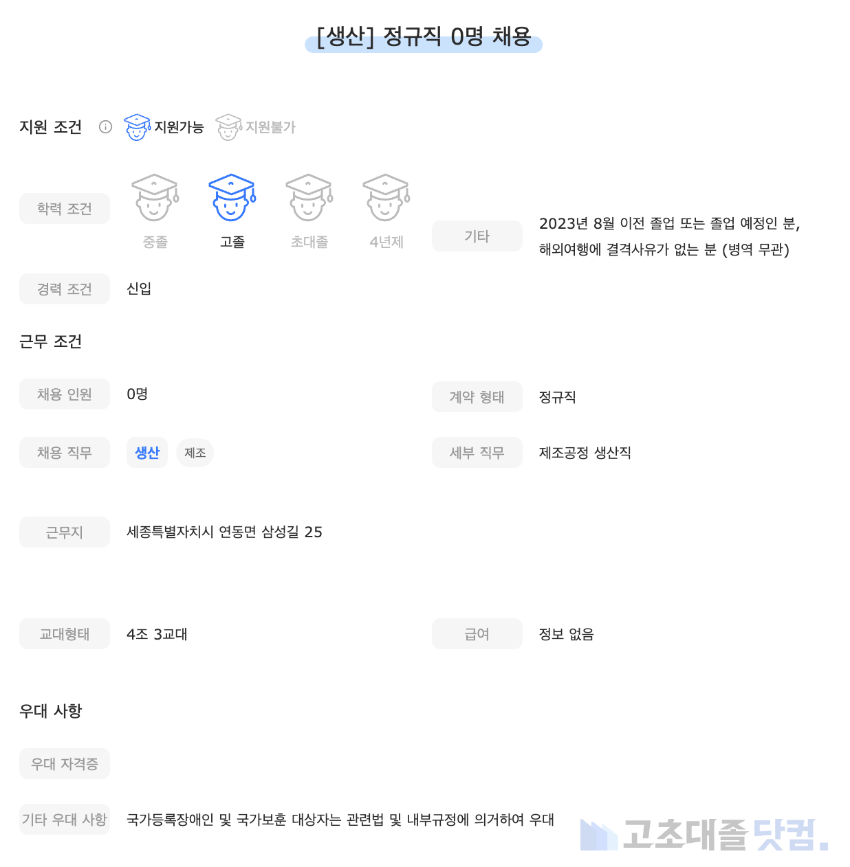 고초대졸닷컴 채용공고 - 5월 셋째 주, 삼성전기